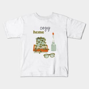 Cozy home objects, interior decorations. Kids T-Shirt